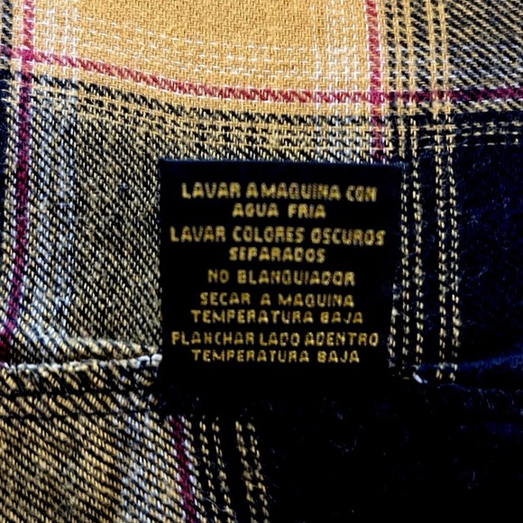 Taxi Women's Plaid Baby Doll Mini Dress Brown Gold Bell Sleeve Large - Picture 5 of 7